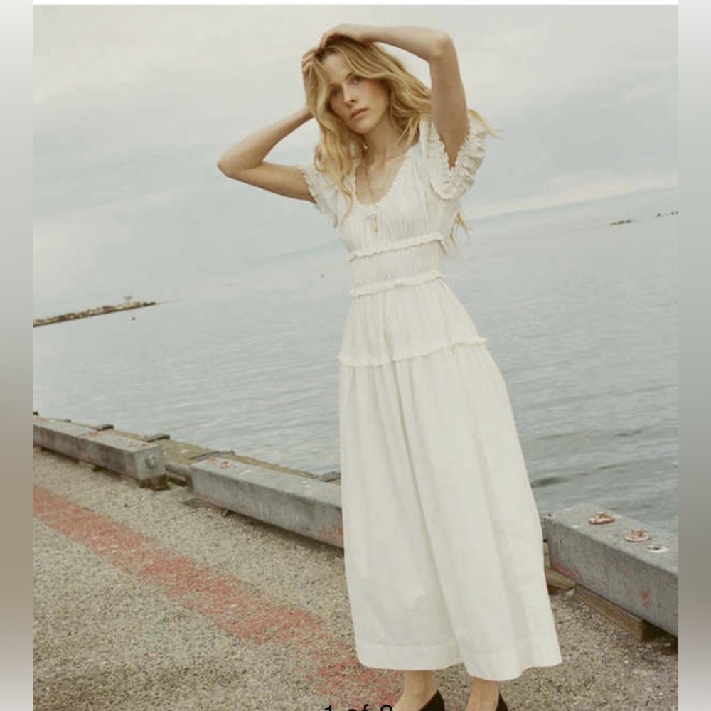 Doen New With Tags Leanne Midi dress in Salt